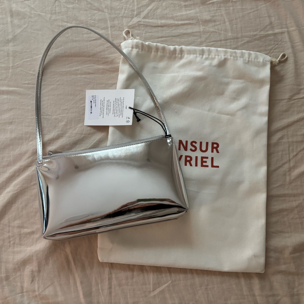 NWT Mansur Gavriel Metallic Gaia Shoulder Bag - Picture 2 of 3